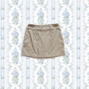 Fore Women's Large Light, Gray Corduroy, Mini Pencil Skirt